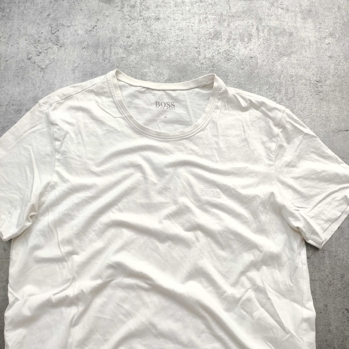 MĘSKA Koszulka Biała Bawełna PREMIUM Male Logo Hugo Boss Elegancka