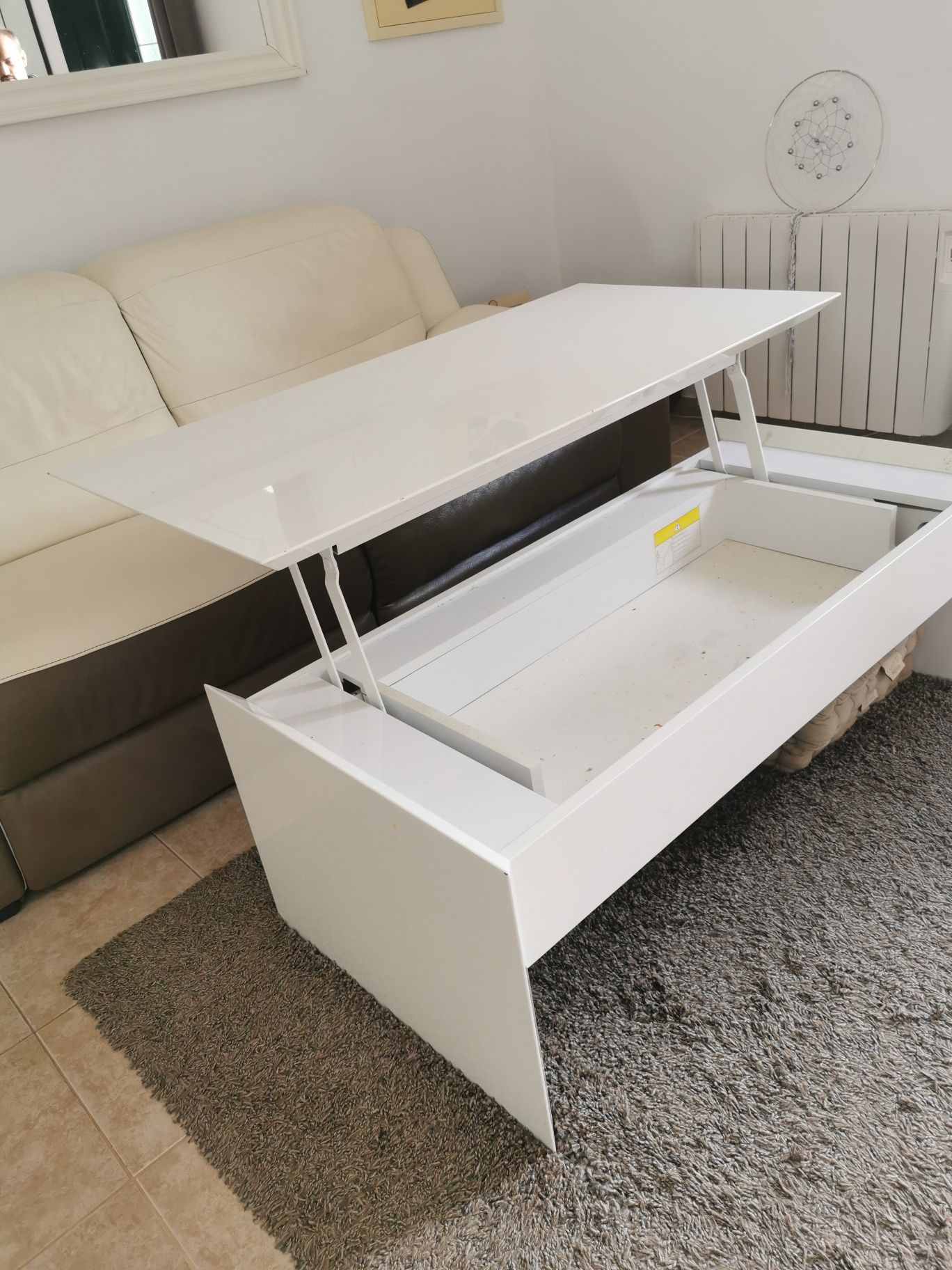 Mesa de centro lacada branca