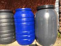 Beczki plastikowe na wodę 220 litrów CZYSTE Z DEKLAMI