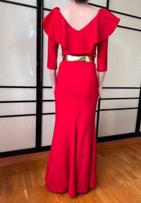 Нереальна мегарозкішна червона вечірня сукня плаття з воланами "рибка"