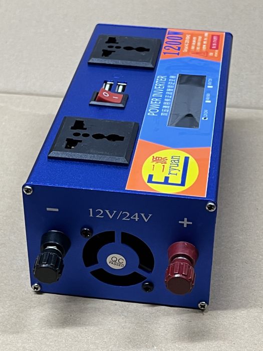 Інвертор 12V-220V/ 1000W номінал/ LCD дисплей/ перетворювач напруги