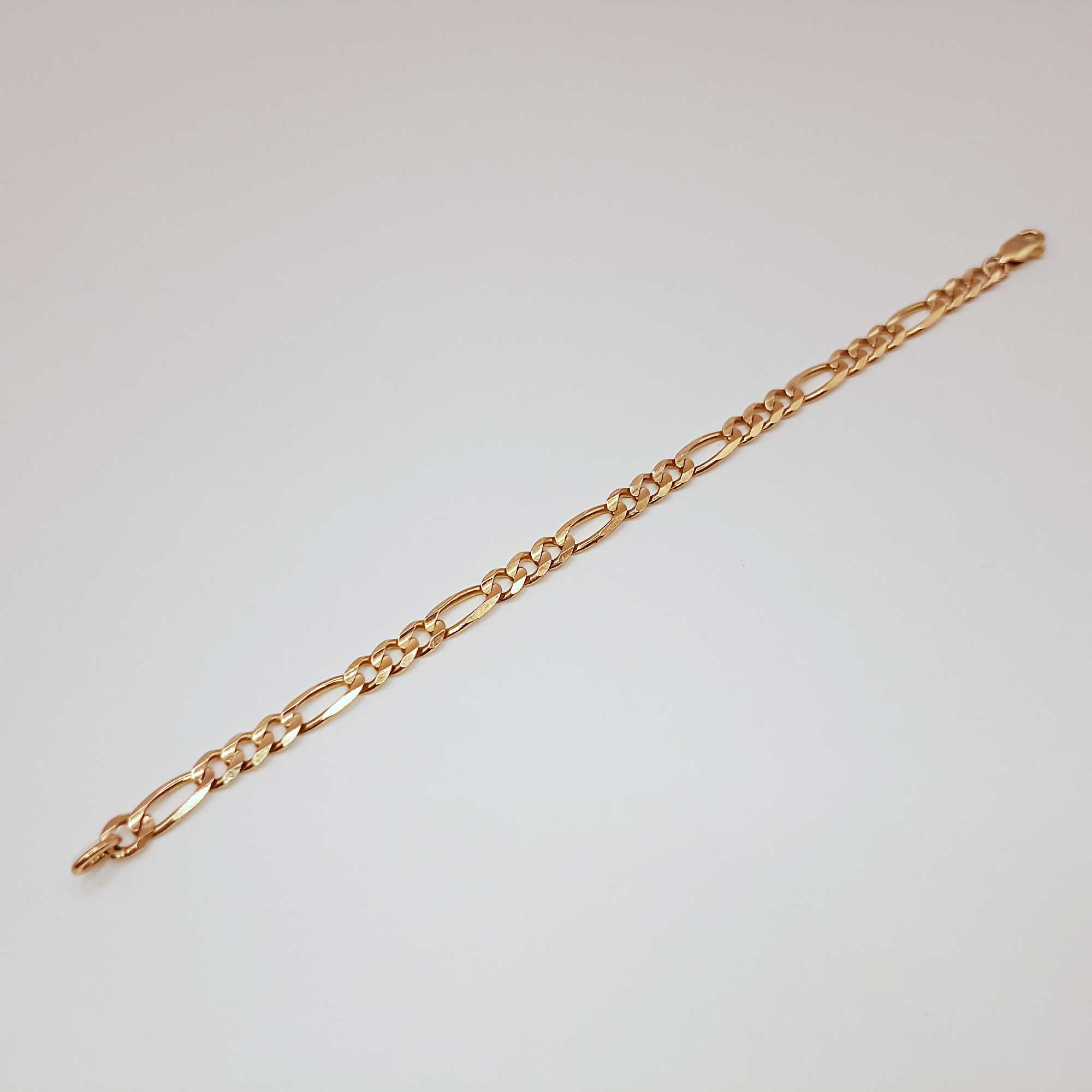 Złota bransoletka - Figaro krótka pr. 585, 5,05g. 15cm.