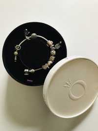 Браслет Pandora оригинал 10 шармов подвесок серебро брильянт