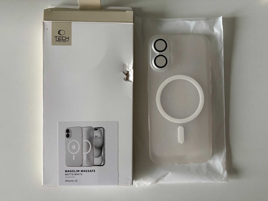 Etui Iphone 16 + szkło hartowane + etui do Airpods pro (Tech-protect)