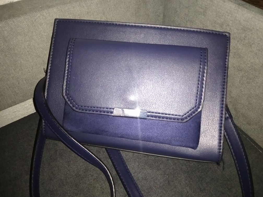 женская сумка,клатч синего цвета.