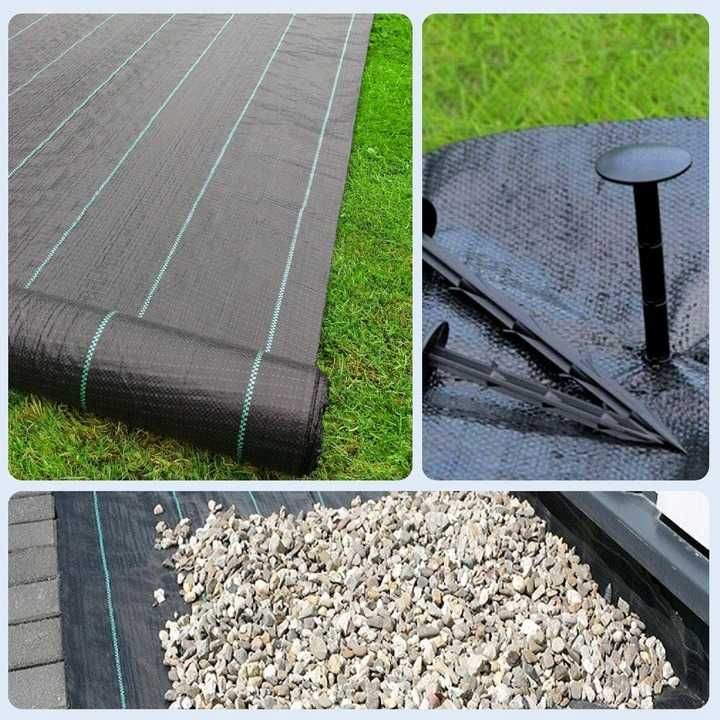 Agrowłóknina agrotkanina 1,1m x 50m 70g/m2 + GRATIS 50szt KOTW 15cm dł