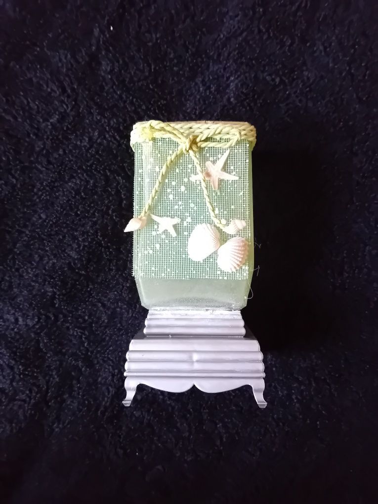 Lampion na świeczki podświetlany zielony