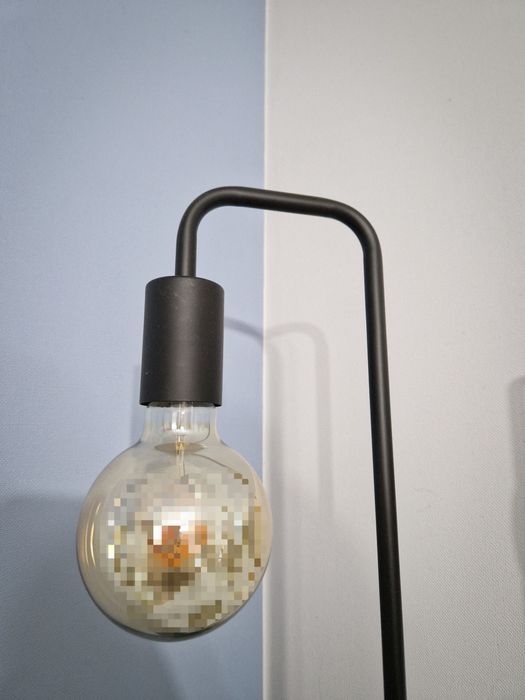Lustro lusterko stojące metal czarny lampka żarówka loft lexman home&y