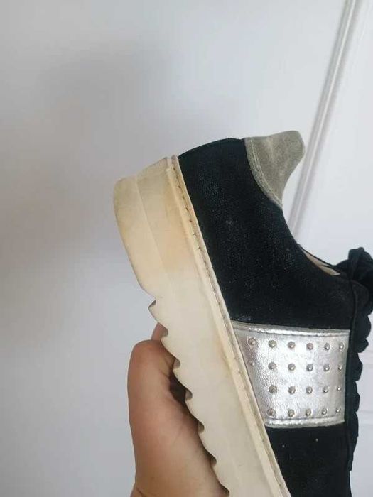 Sneakersy buty na wysokiej podeszwie skórzane clarks 38