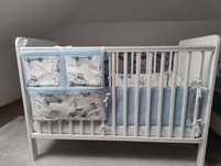 Łóżeczko niemowlęce Country Cot  Woodies 120x60 wraz z całym wyposażen