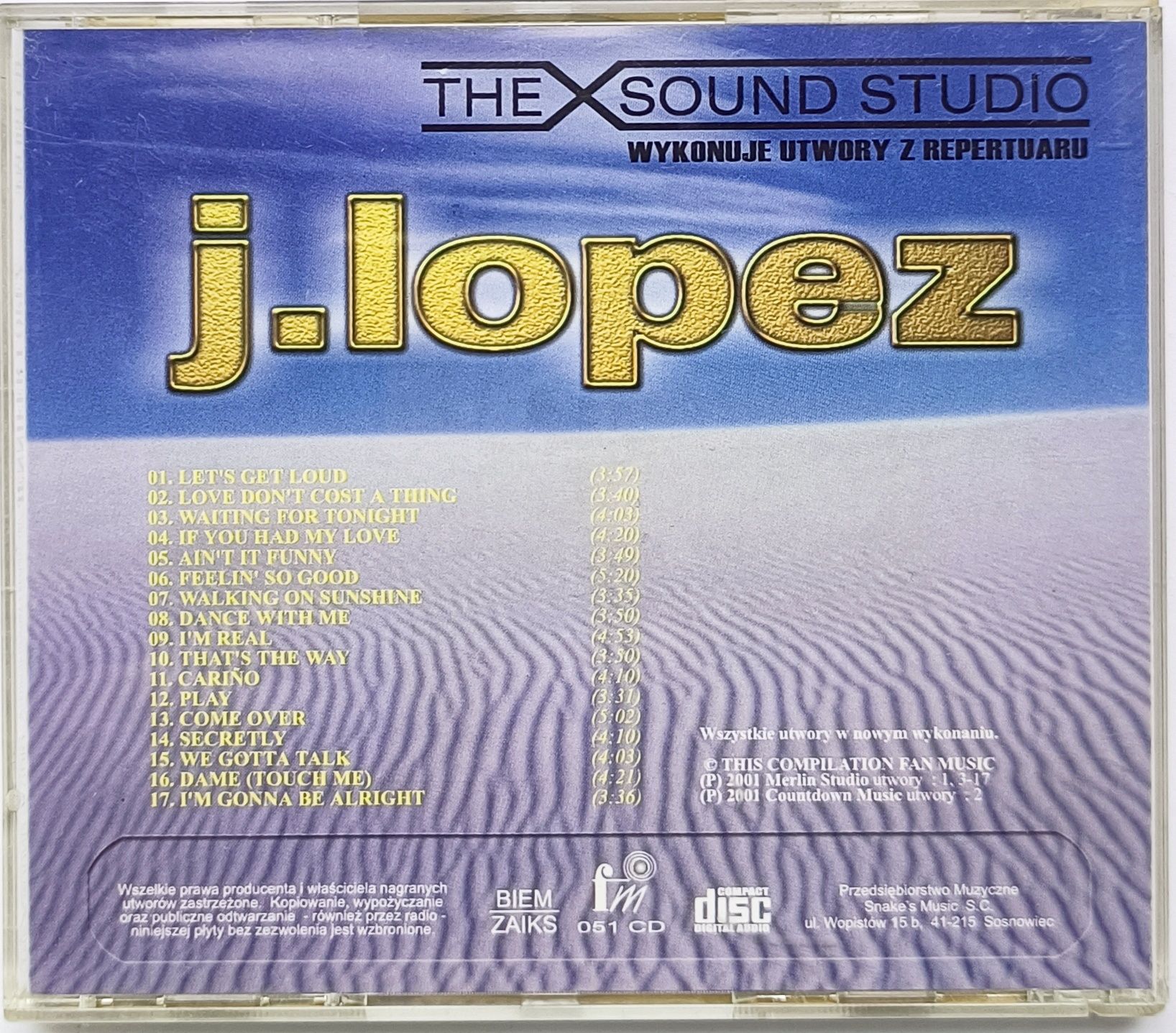 The X Sound Studio Wykonuje Utwory J. Lopez 2001r