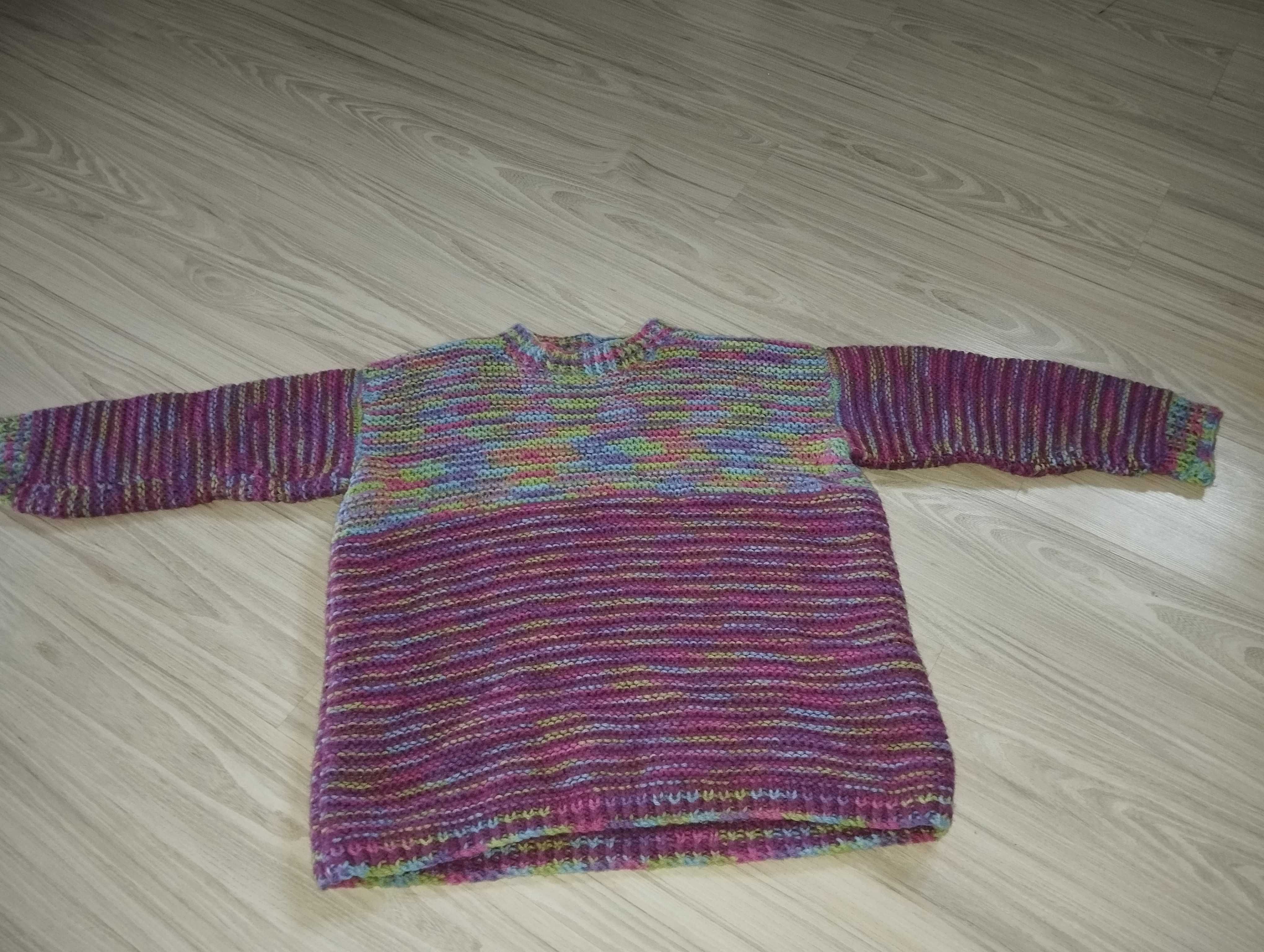 Wool handmade Sweter górki 100% wełna ręcznie robiony. M/L