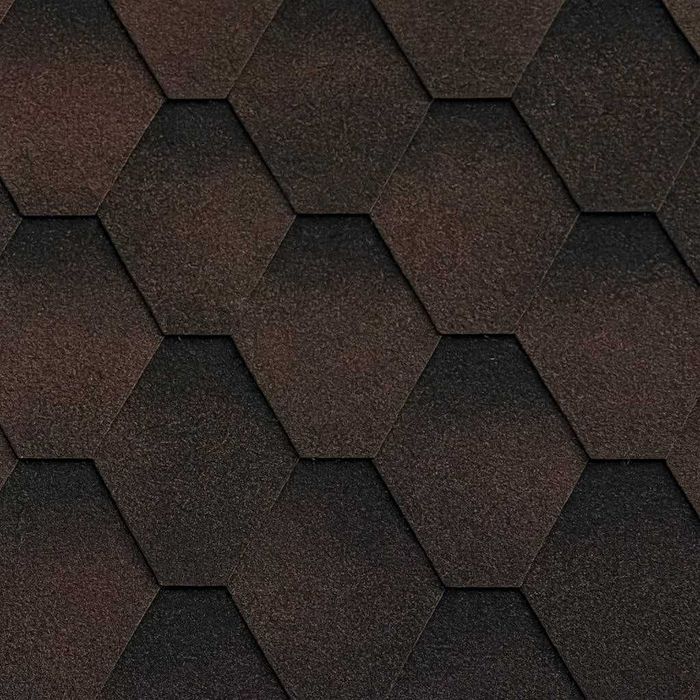 Бітумна черепиця Акваізол Акцент. Мозайка КОРИЧНЕВА. АКЦІЯ 190 грн.