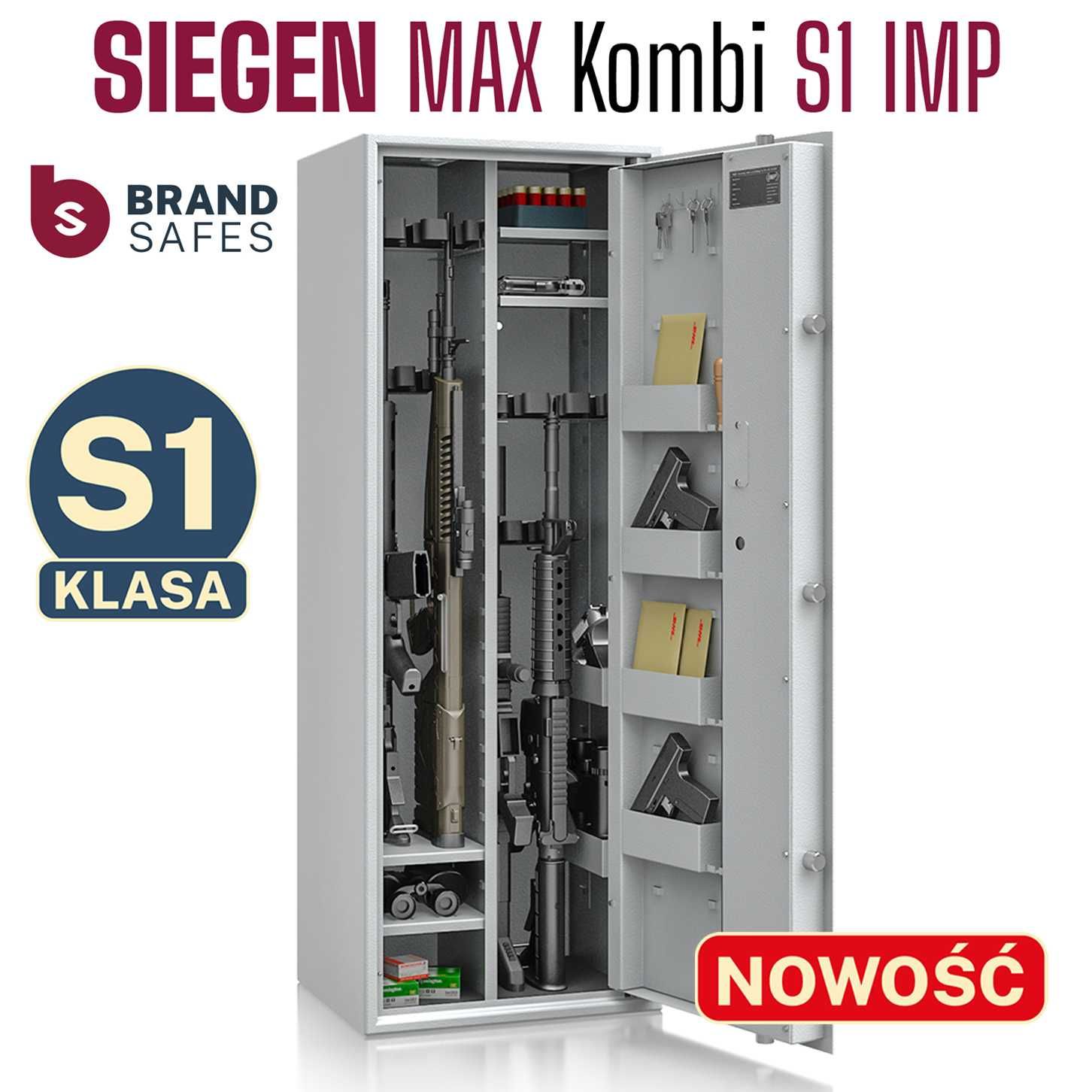 Szafa na broń SIEGEN MAX Kombi kl S1 12 szt. broni