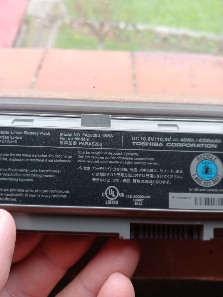 Bateria Laptop Toshiba PA5026U-1BRS