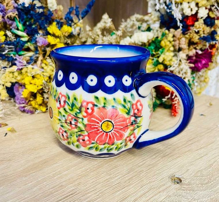 Ceramika Bolesławiec. Kubek czeski 300 ml unikat (2664)