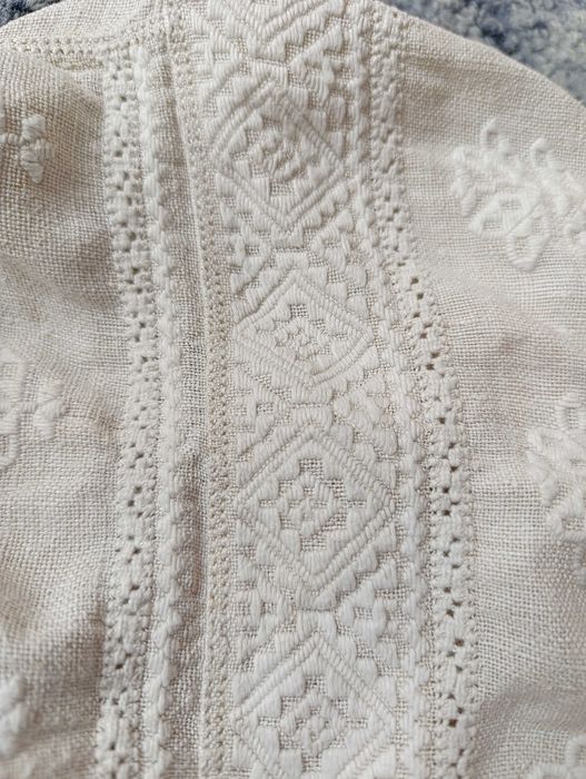 Сорочка жіноча старовинна конопляна, тонке полотно, вишивка білим