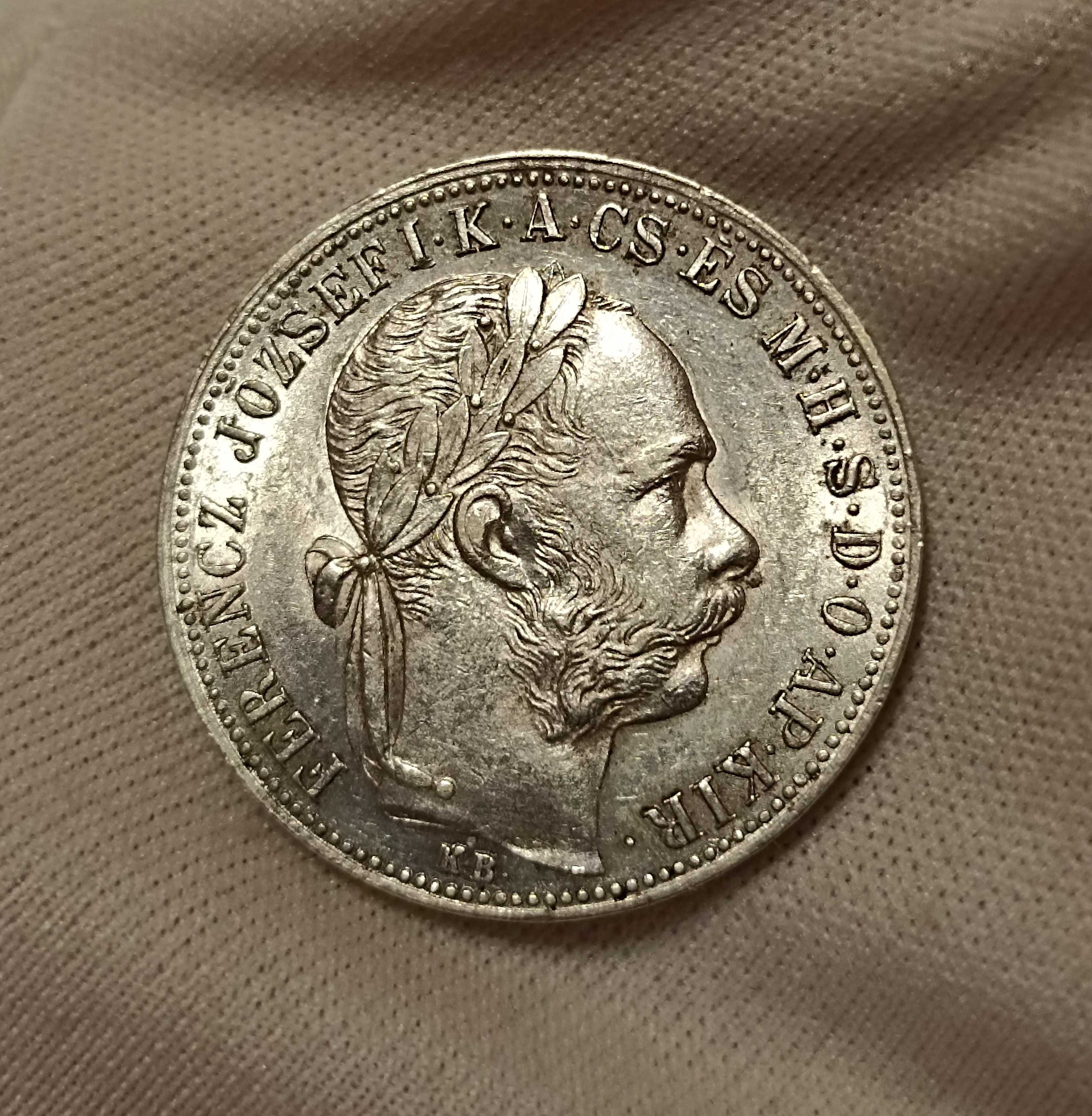 Срібна монета 1 форінт 1883 р. Австро-Угорщина / 1 форинт Щит