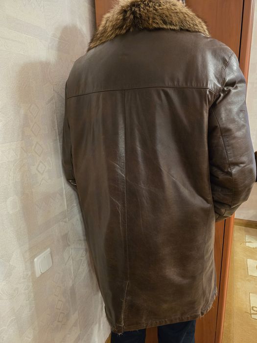 Куртка чоловіча/ напівпальто шкіра хутро