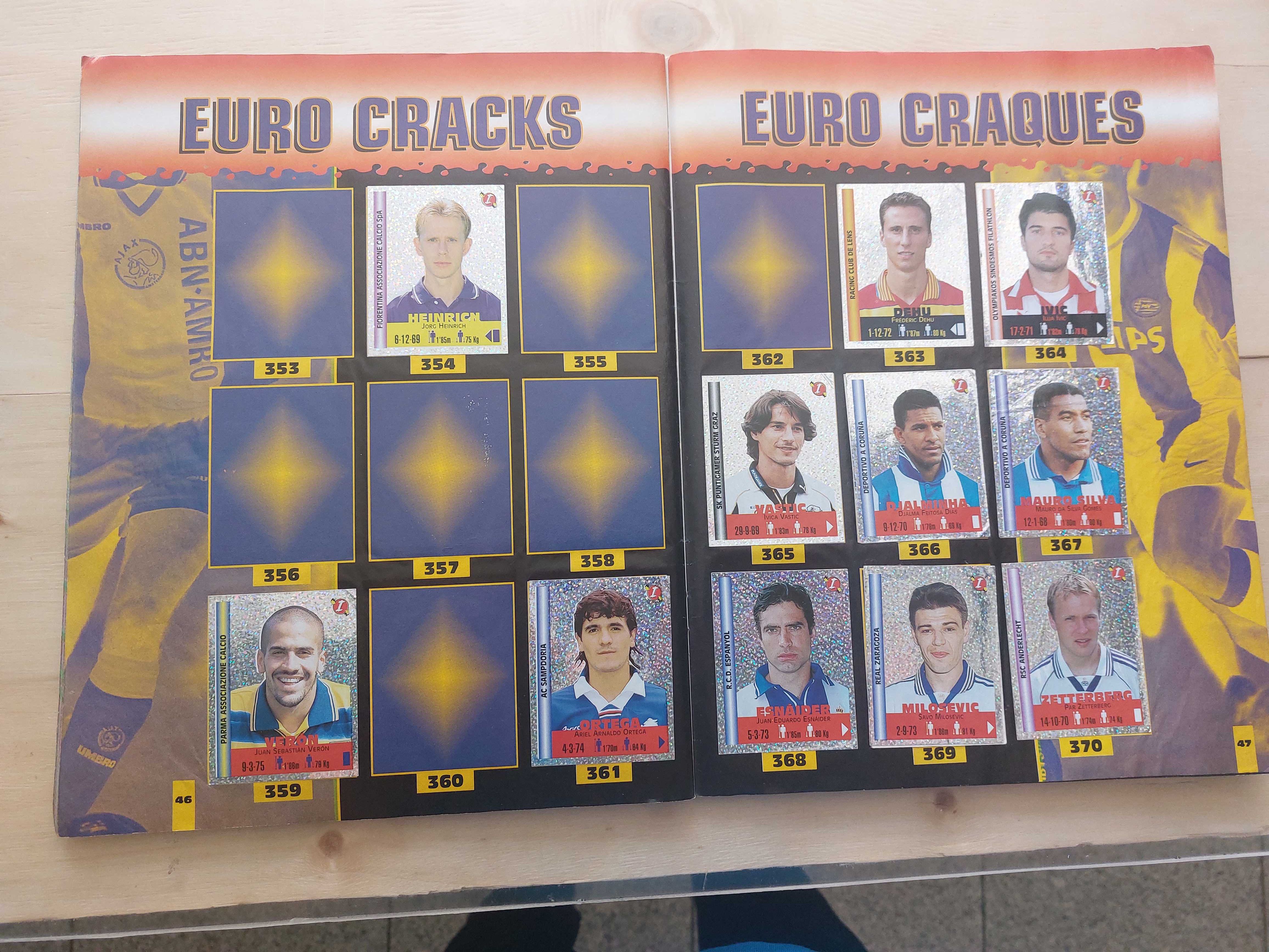 Caderneta antiga equipos de europa 1999