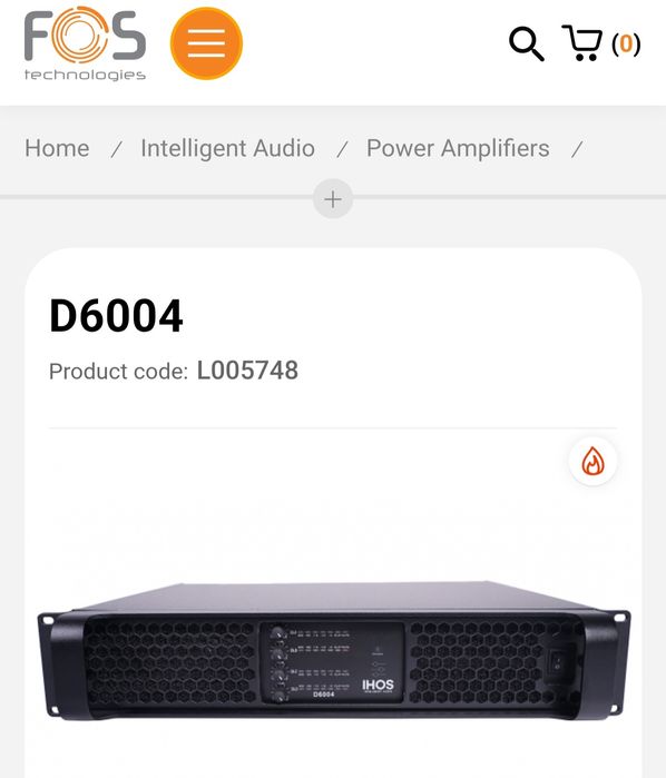Amplificador ihos D6004  4 canais 4x 3000w 4ho