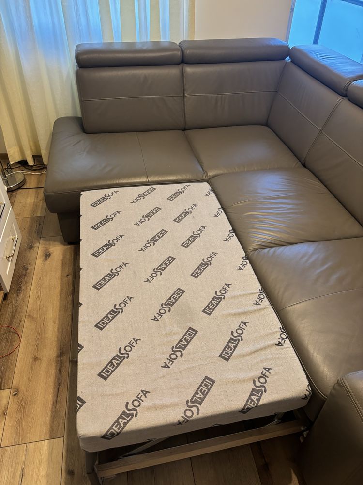 Naroznik skórzany z funkcją spania Idea Sofa Basic II