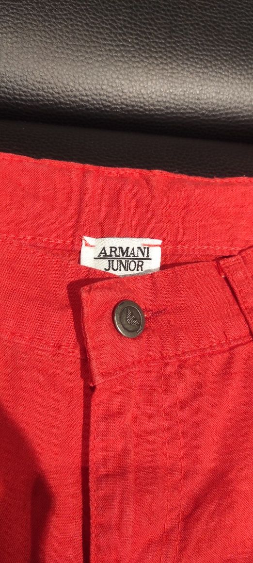 Spodnie chłopięce letnie lniane Armani o kroju jeansów