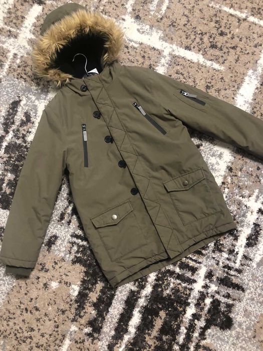 Подовжена куртка-парка на хлопчика 8-9 років