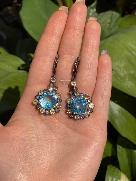 Kolczyki srebrne z naturalnym Topazem!!!