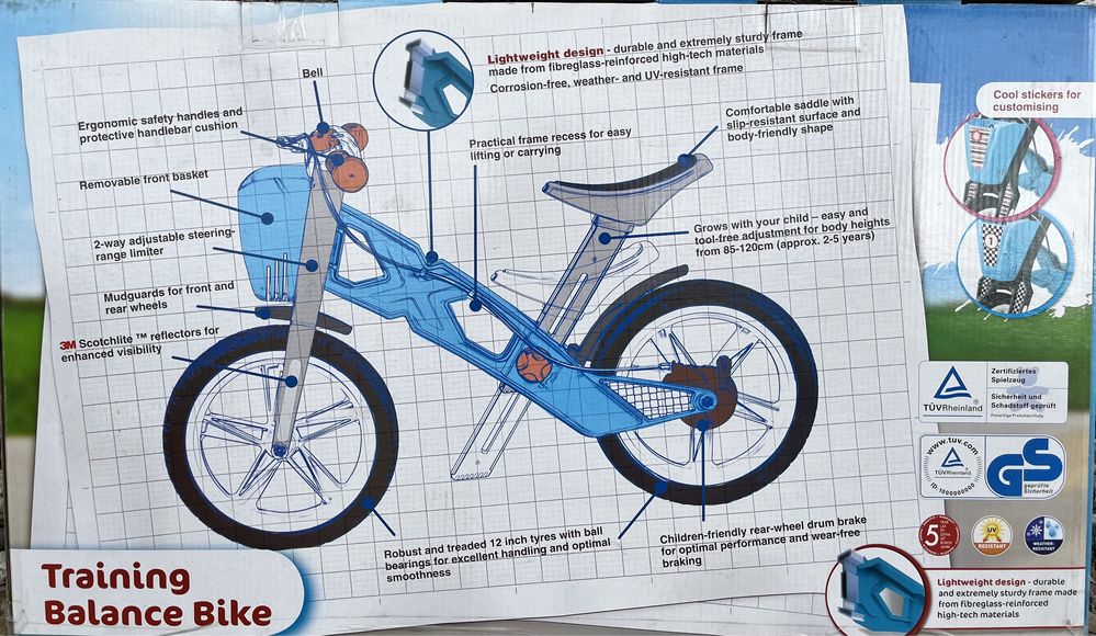 Rowerek biegowy X Bike na wzrost 85-120 cm
