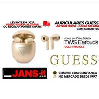 NOVOS - Auriculares Guess Bluetooth TWS Earbuds Gold Triangle