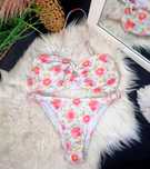 Strój kąpielowy bikini damskie dwuczęściowe kwiaty L