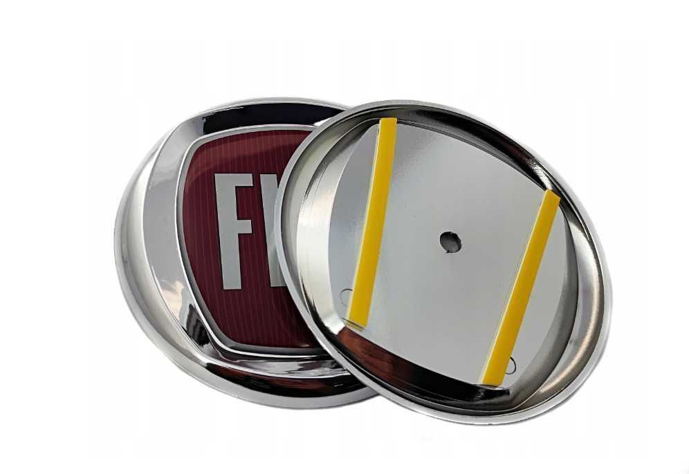 Emblemat znaczek zamiennik do Fiat czerwony 120 mm przód tył