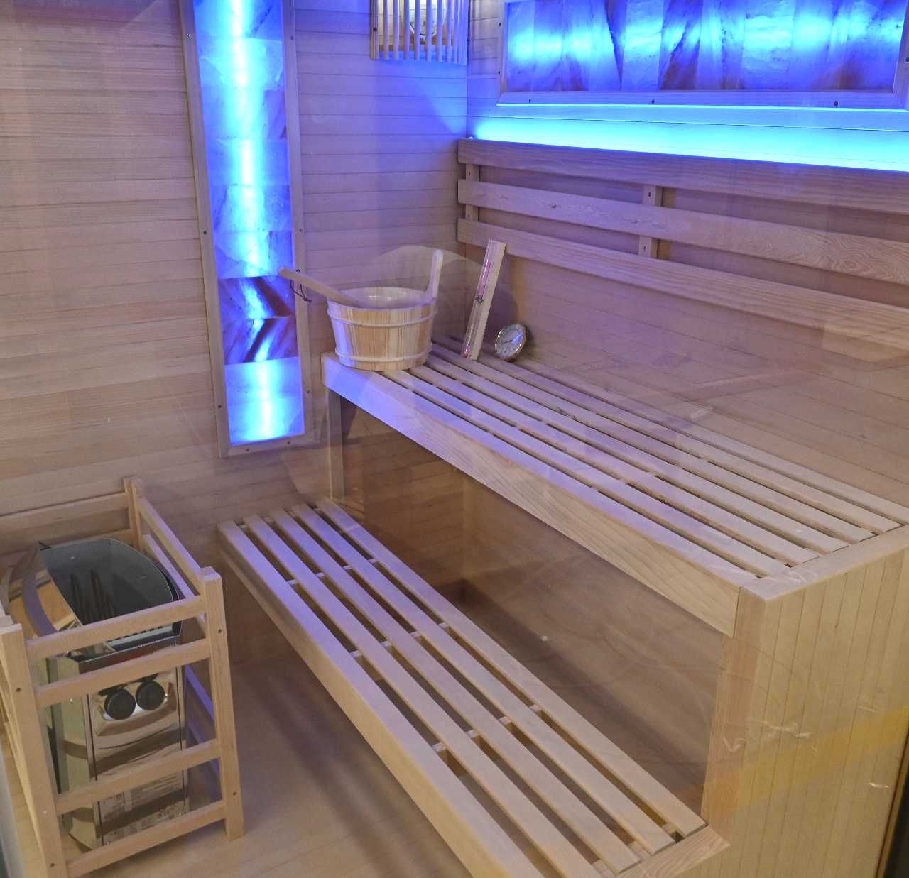 Sauna Fińska Premium 100 LED Ściana solna (6kW)