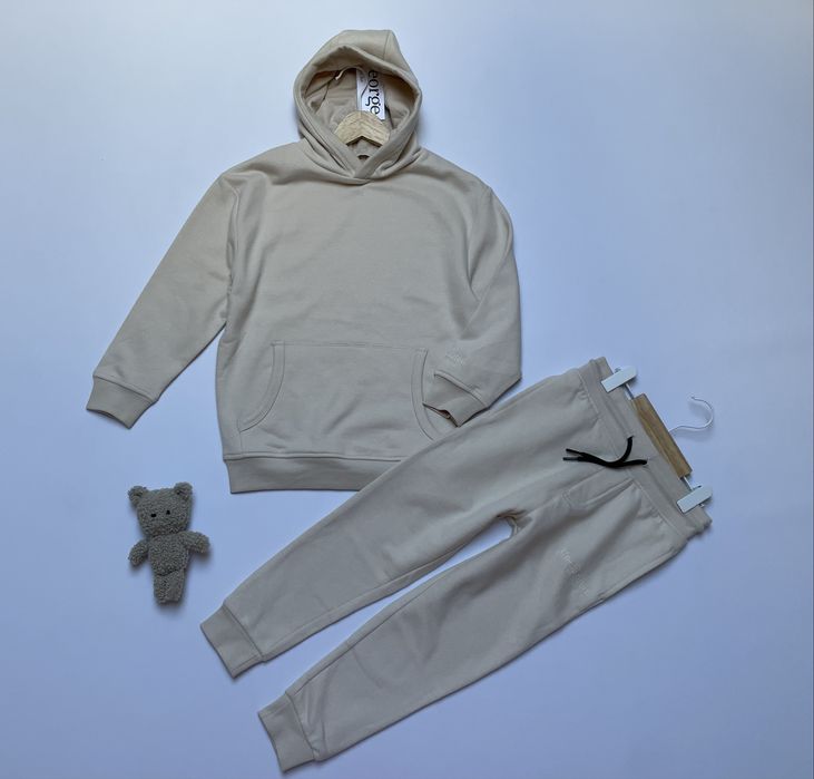 116 122 George dres beżowy komplet bluza dresowa spodnie joggersy