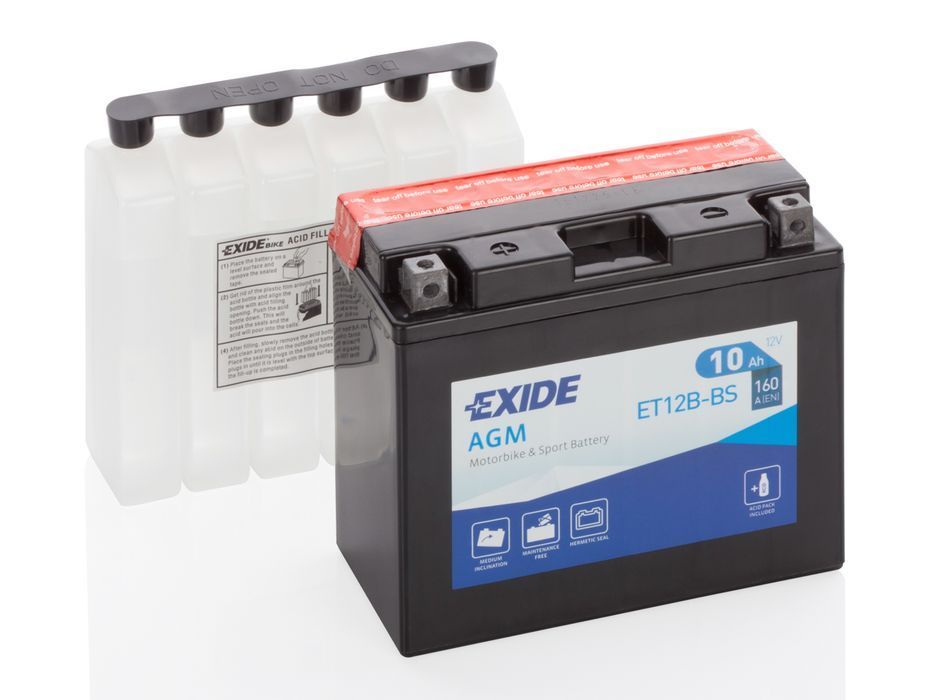 Akumulator 10 Ah EXIDE AGM dry charged ET12B-BS