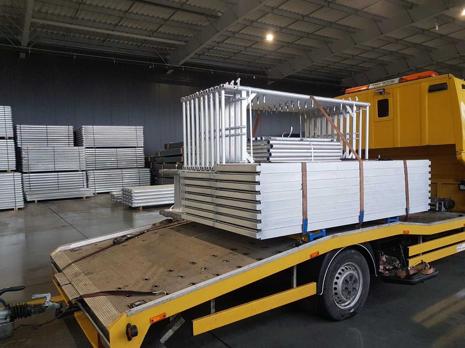 Nowe lekkie rusztowanie aluminiowe podesty drewniane Plettac 125m2
