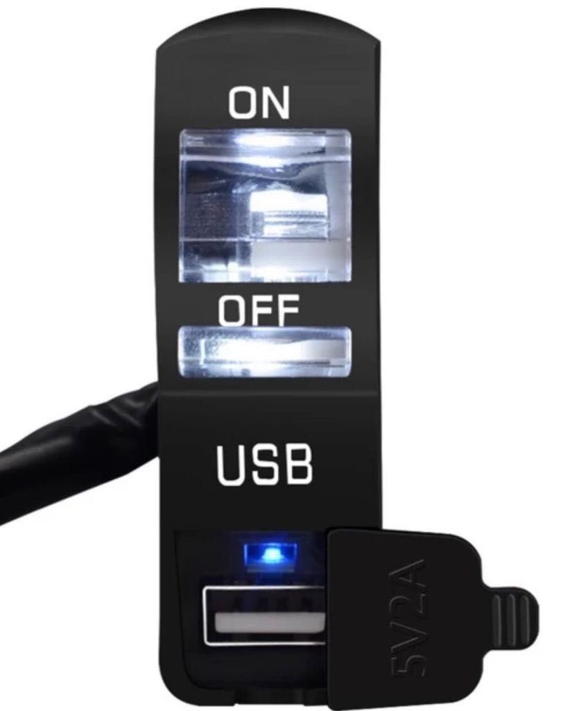 Carregador USB e Interruptor Moto Mota Scooter Universal