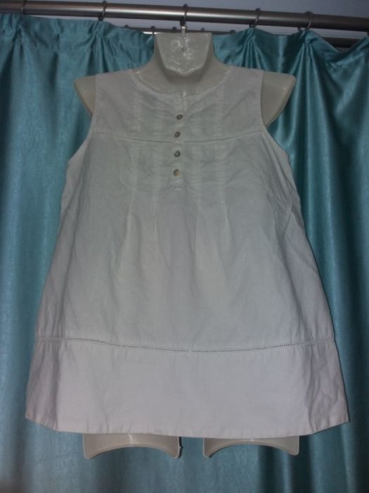 Красивая льняная летняя белая блуза блузка для беременных 42 44
