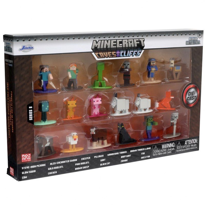 JADA Minecraft Metalowe Figurki 18szt Zestaw Seria 8 Caves&Cliffs