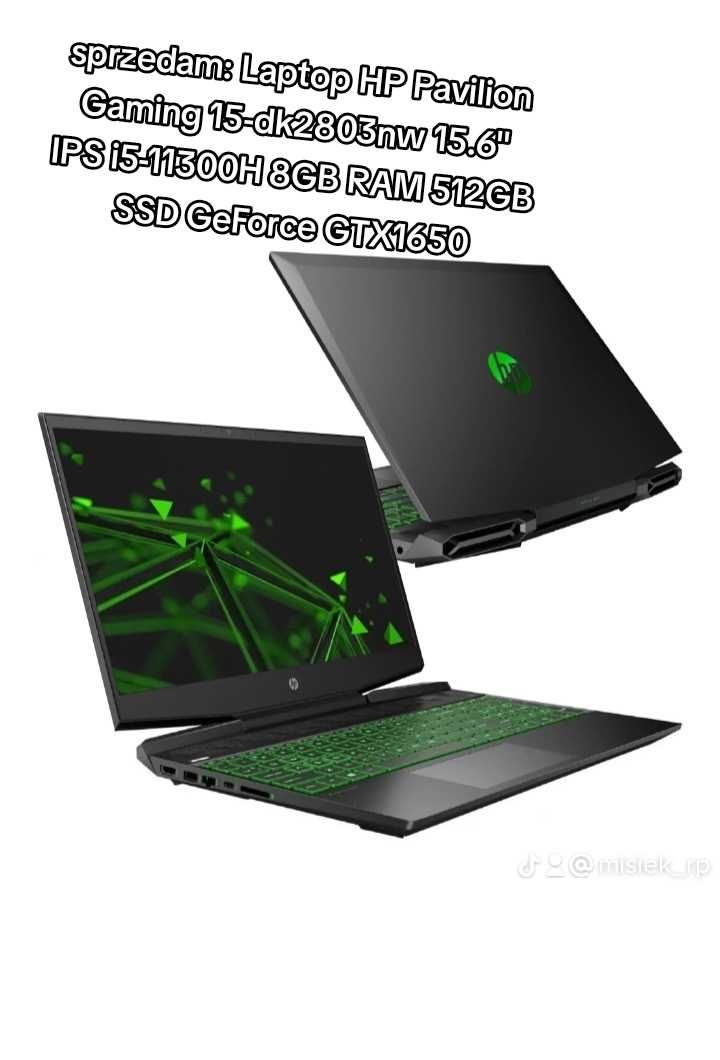 Laptop HP Pavilion Gaming i5-11300H 32GB RAM 512GB SSD GeForce GTX1650