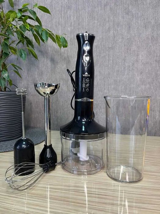 МОЩНЫЙ погружной блендер 5 в 1 с чашей 600мл,1500W,VOLYX VO7319 новы