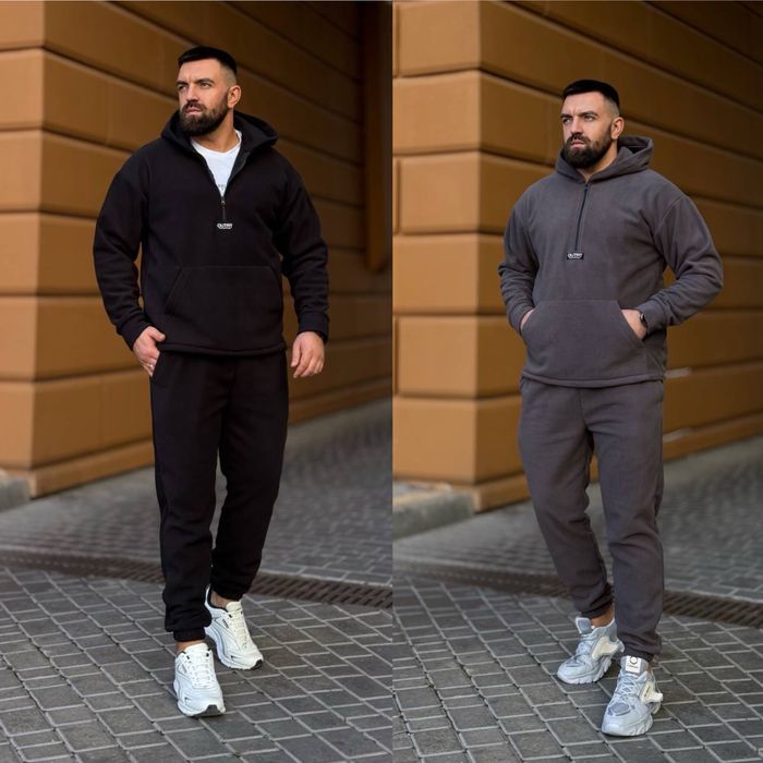 Чоловічий теплий флісовий костюм капюшон Outfit