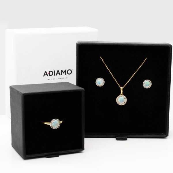 Kolczyki z opalami i diamentami (E50993 Y S OP) Adiamo