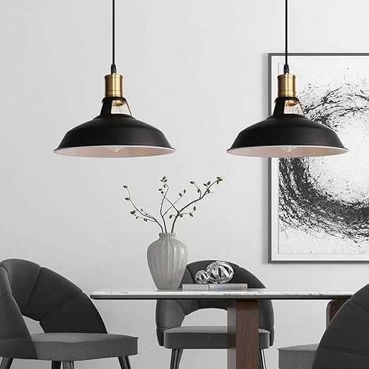 Czarna lampa wisząca Lightess, metalowa, styl retro, średnica 27 cm