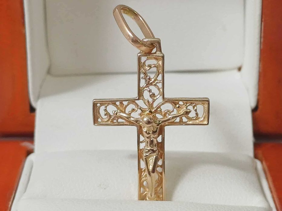 Śliczna Złota Zawieszka Krzyżyk 2,29G 585