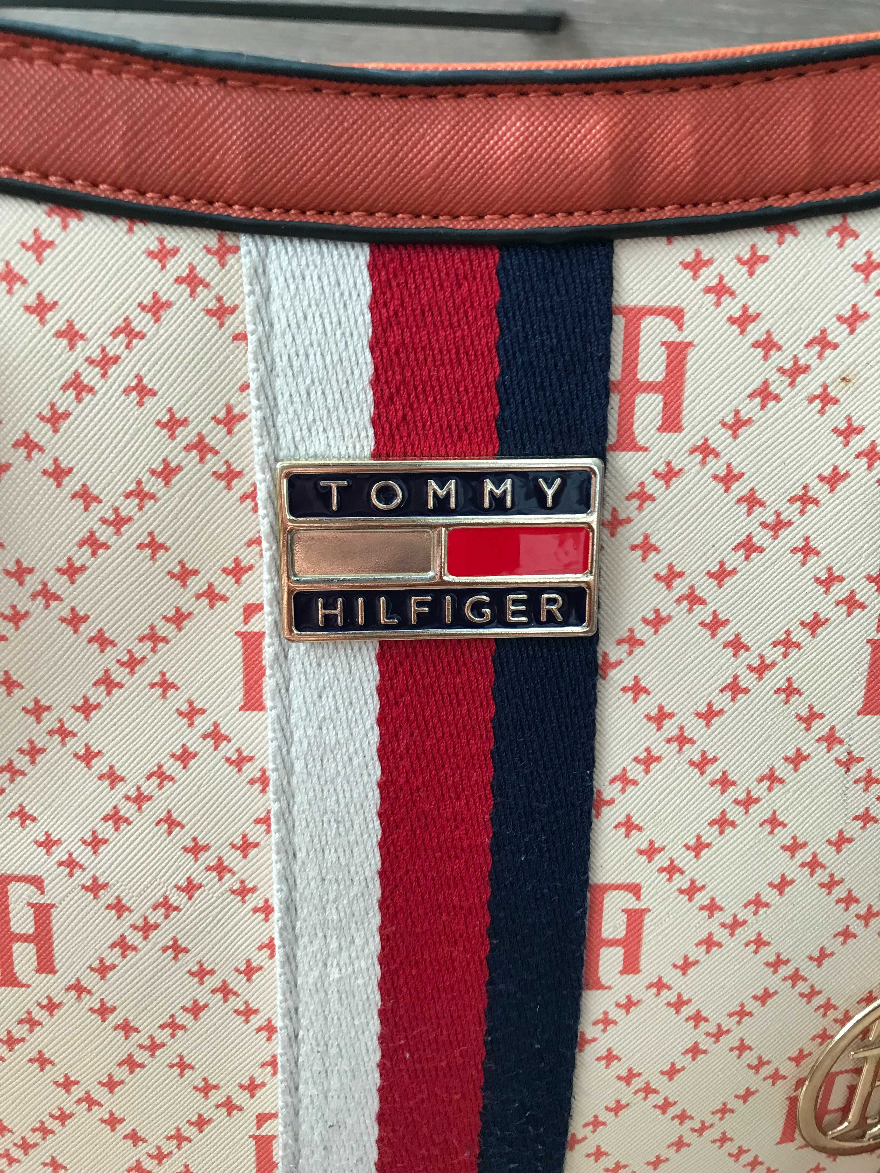 Duża torebka damska Tommy Hilfiger Jacquard Button