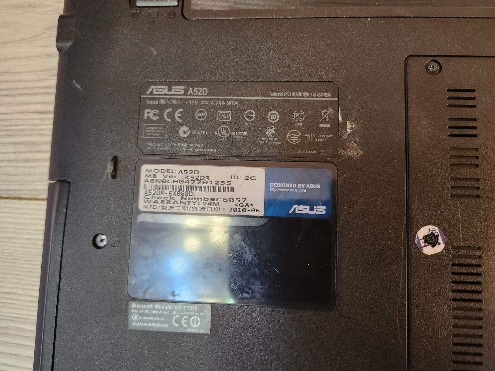Ноутбук Asus A52D