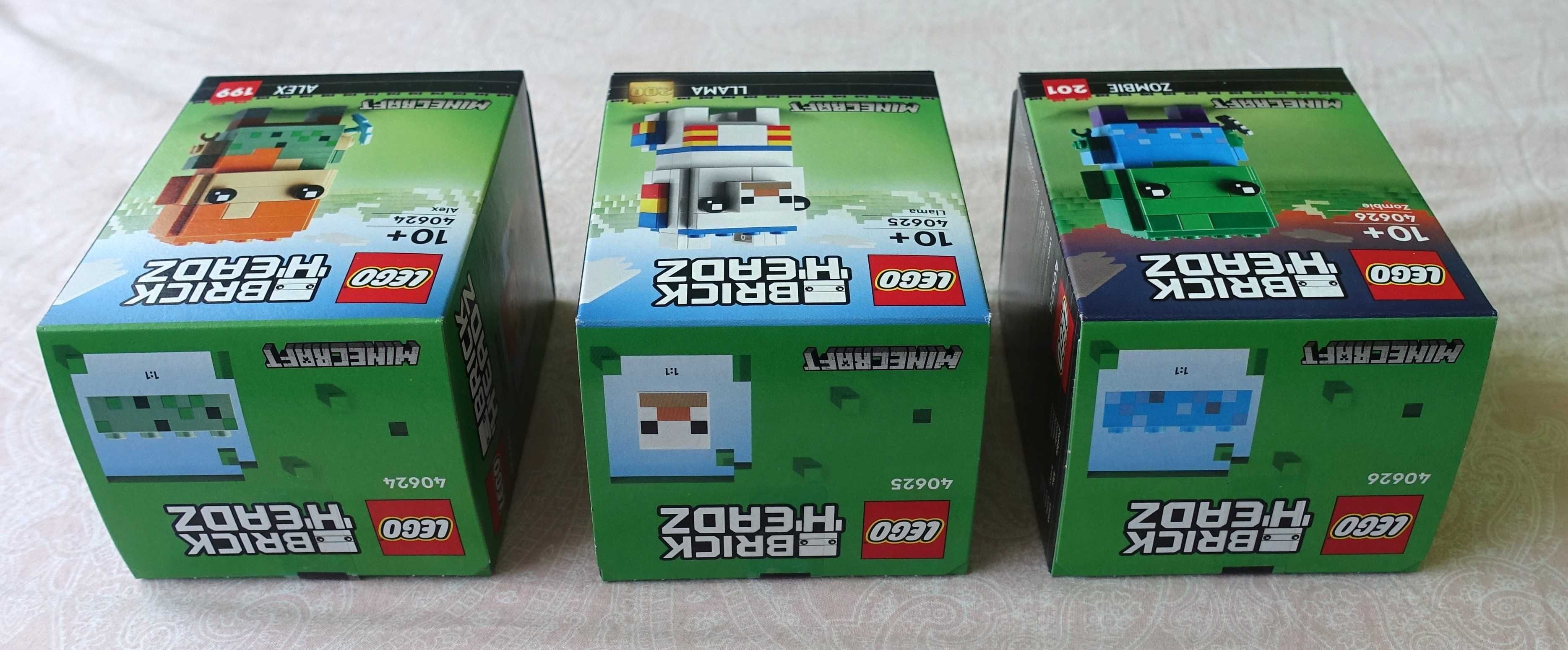 LEGO BrickHeadz Minecraft 40624 + 40625 + 40626 - Alex, Llama i Zombie