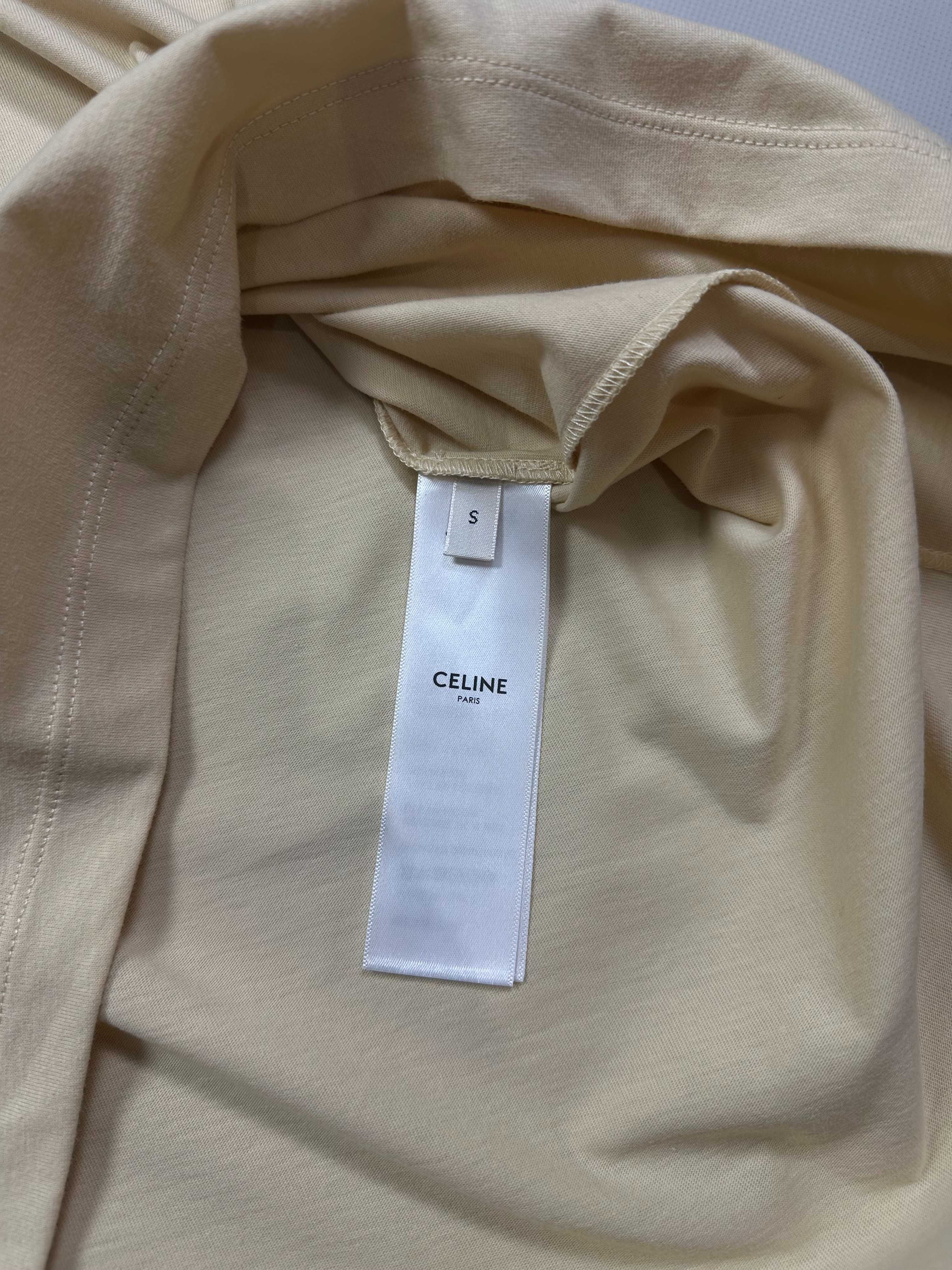 Футболка Celine Beige Cream Coton Tee regular fit футболка селин селін